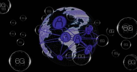 6G Network Technology and Global Connectivity over Earth - Download Free Stock Images Pikwizard.com