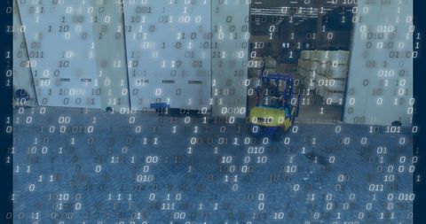 Turret Truck in Warehouse with Digital Data Overlay - Download Free Stock Images Pikwizard.com