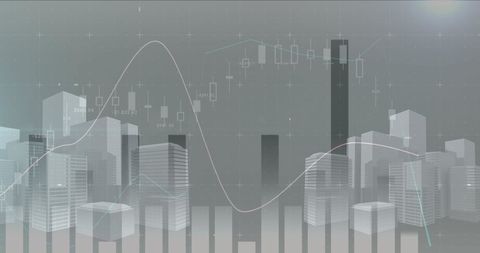 Financial Graphs and Cityscape for Digital Business Concept - Download Free Stock Images Pikwizard.com