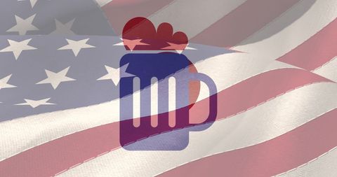 Patriotic Beer Mug on USA Flag Pattern for American Celebrations