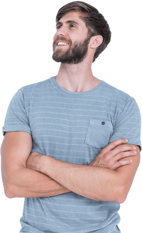 thoughtful man in striped shirt with transparent background - Download Free Stock Videos Pikwizard.com