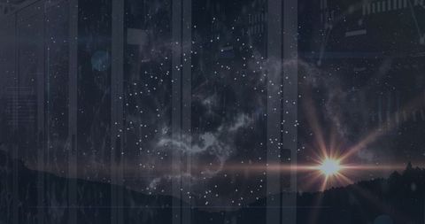Abstract Digital Interface with Cosmic Elements in Server Room - Download Free Stock Images Pikwizard.com