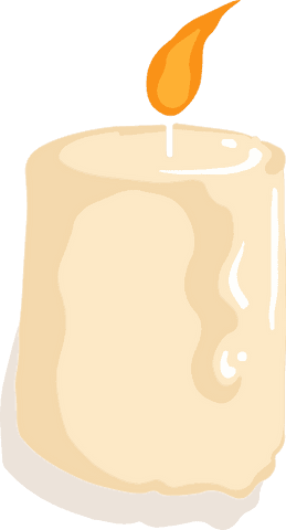 Rustic Cartoon Candle Glows with Wax Drips on Transparent Background - Download Free Stock Videos Pikwizard.com