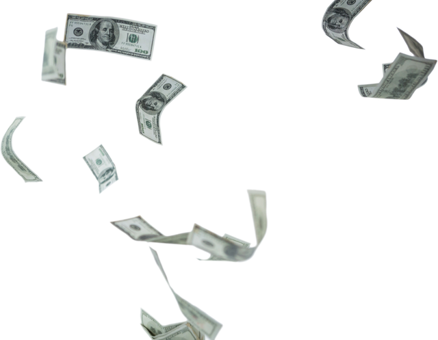 Falling Dollar Bills on Transparent Background Isolated - Download Free Stock Videos Pikwizard.com