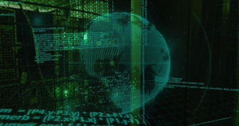 Digital Sphere and Data Interface in a Server Room - Download Free Stock Images Pikwizard.com