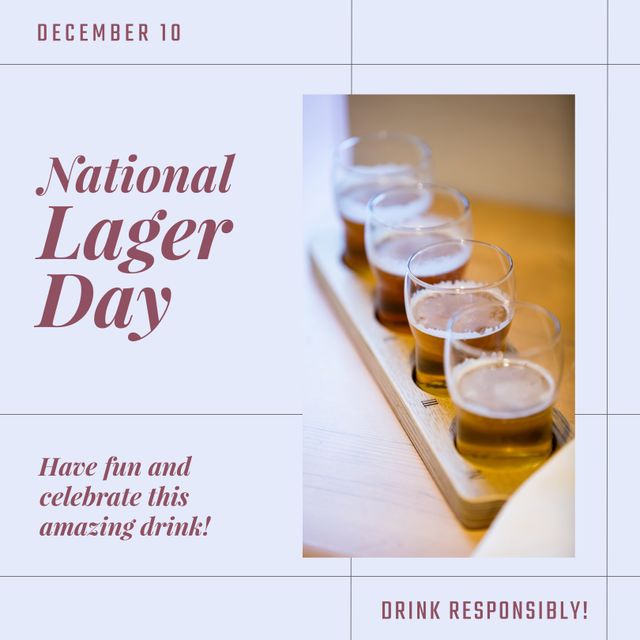 National Lager Day Celebration with Beer Glasses on Serving Tray - Download Free Stock Templates Pikwizard.com