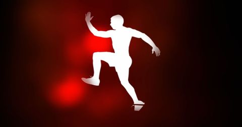 Silhouette of Runner on Vibrant Red Background
