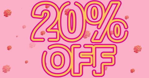 Pink floral theme 20 percent off sale banner