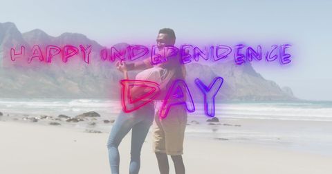 Joyful Celebration of Independence Day at Beach