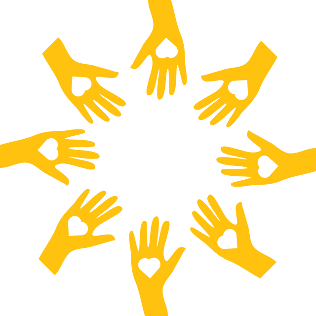 Transparent Digital Illustration of Yellow Hands with Hearts Circle - Download Free Stock Videos Pikwizard.com