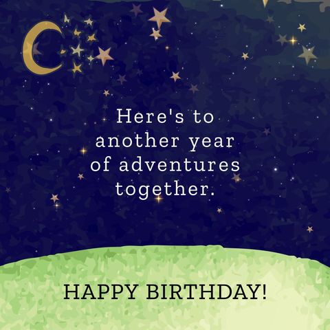 Night Sky Birthday Adventure Message - Download Free Stock Templates Pikwizard.com