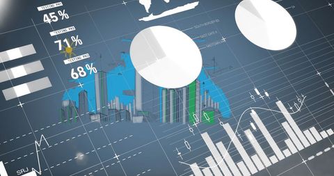 Digital Urban Statistics Visualization on Blue Background - Download Free Stock Images Pikwizard.com