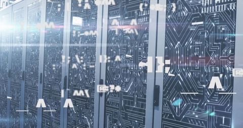 Interactive Digital Data Flow in Advanced Server Room - Download Free Stock Images Pikwizard.com
