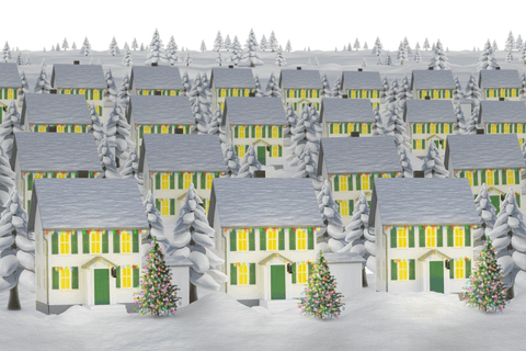 festive snowy village with houses on transparent background - Download Free Stock Videos Pikwizard.com