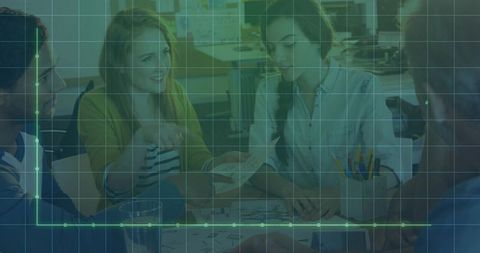 Team Collaborating on Data with Modern Overlay