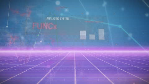 Animated Data Processing with Futuristic Wireframe Design