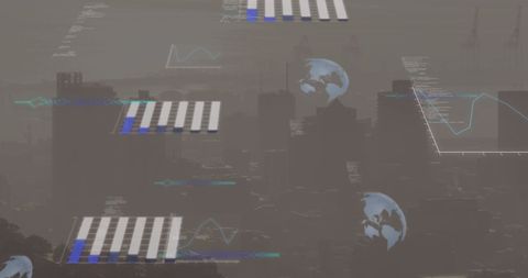 Futuristic Data Visualization Over Urban Cityscape - Download Free Stock Images Pikwizard.com