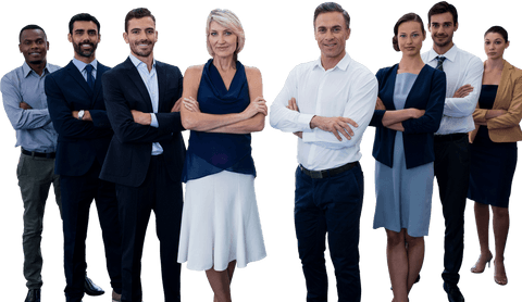 Diverse Professional Team on Transparent Background