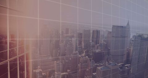 Modern Cityscape with Geometric Overlay in Urban Environment - Download Free Stock Images Pikwizard.com