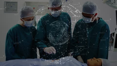 Innovative Surgery Medical Team Using Futuristic Technology