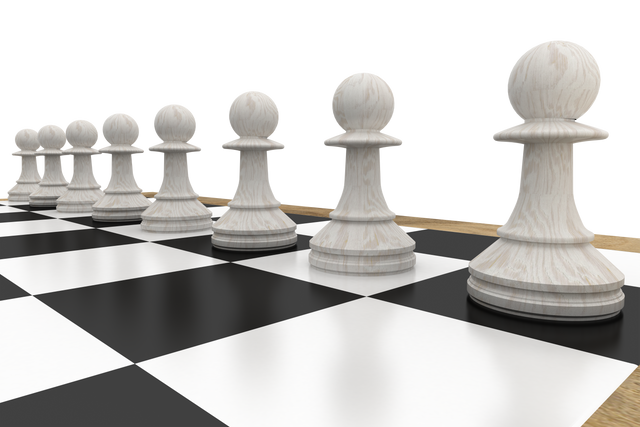 Row of Transparent White Pawns on Chessboard in Line-Up - Download Free Stock Videos Pikwizard.com