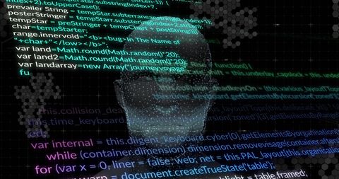 Futuristic Digital Head with Abstract Code Overlay - Download Free Stock Images Pikwizard.com
