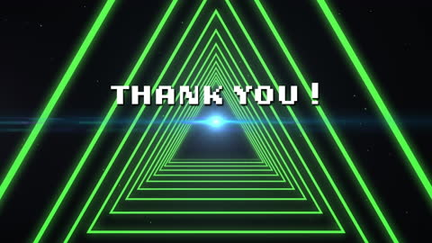 Thank You Text with Glowing Digital Triangles