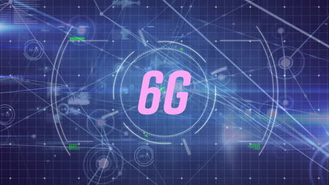 Futuristic 6G Network Concept with Digital Connections and Grid