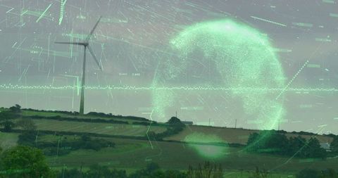 Futuristic Renewable Energy Concept in Rural Landscape