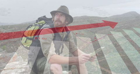 Explorer Analyzing Map Overlayed with Financial Data Graphs - Download Free Stock Images Pikwizard.com