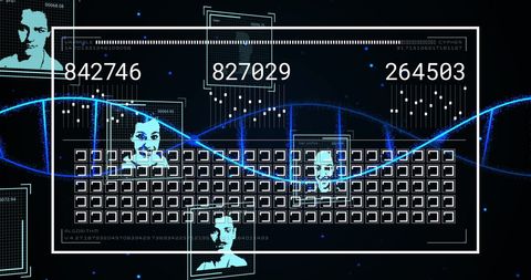 futuristic genetic technology interface with dna hologram - Download Free Stock Images Pikwizard.com