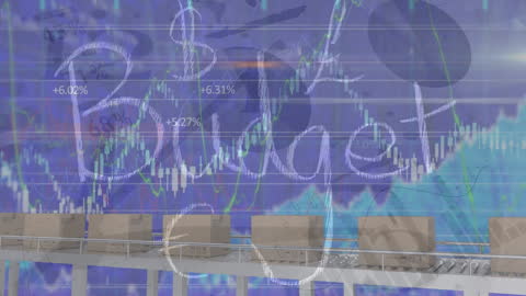 Financial Data Animation with Conveyor and Budget Concept