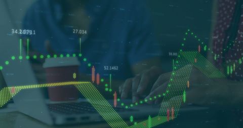 Collaborative Analysis with Digital Financial Data Overlay - Download Free Stock Images Pikwizard.com