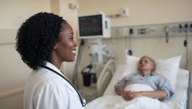 Doctor Monitoring Patient in Hospital Room