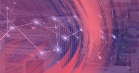 Abstract global business interface with digital connections