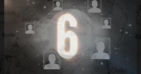 Glowing Number Six Highlighting Global Network Connectivity - Download Free Stock Images Pikwizard.com