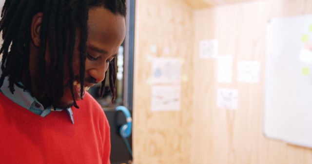 Smiling Black Man Enjoying Break in Modern Office - Download Free Stock Images Pikwizard.com