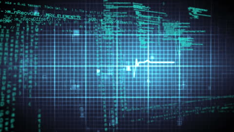 Digital Data Stream and Heartbeat on Abstract Grid