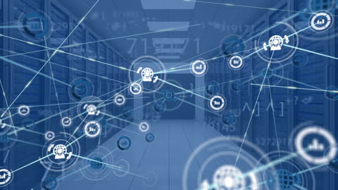 Digital Network Connections with Data Center Servers Concept