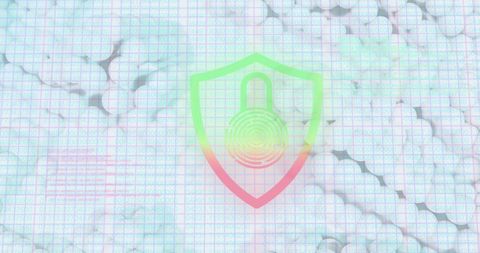 digital security fingerprint in shield with grid overlay - Download Free Stock Images Pikwizard.com