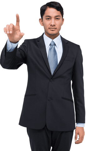 Businessman Pointing on Transparent Background for Virtual Interface - Download Free Stock Videos Pikwizard.com