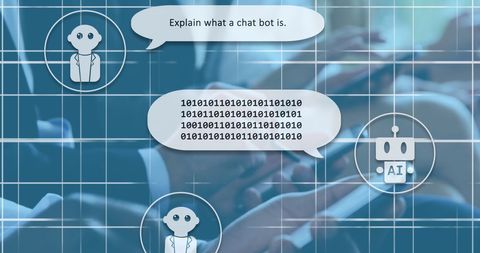 Digital Interface depicting AI and Chatbot Communication - Download Free Stock Images Pikwizard.com