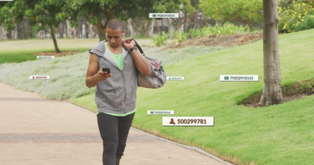 Man Using Smartphone During Outdoor Workout - Download Free Stock Images Pikwizard.com