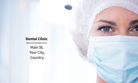 Confident Dental Professional Wearing Surgical Mask for Clinic Promotion