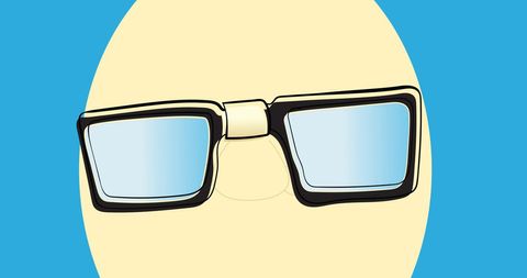Minimalist Cartoon Glasses on Colorful Background