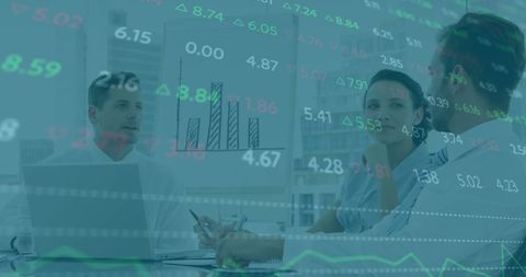 Business Team Analyzing Financial Data with Emerging Chart Projections - Download Free Stock Images Pikwizard.com