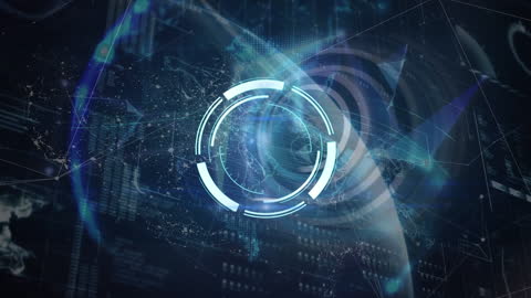Futuristic Digital Network and Global Scanning Animation