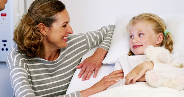 Mother Visiting Daughter in Hospital Room - Download Free Stock Images Pikwizard.com