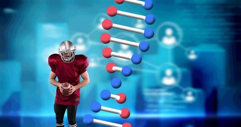 American Football and DNA Concept: Exploring Athletics and Genetics