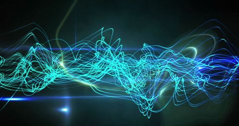 Abstract Neon Blue Energy Waves with Digital Vibes - Download Free Stock Images Pikwizard.com